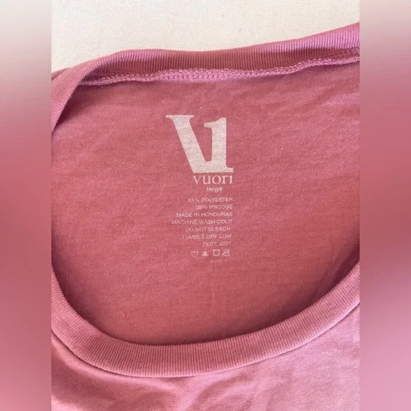 Vuori Investment in Happiness Muscle Tank Top Sleeveless Mauve Pink Large Sun - Picture 3 of 8